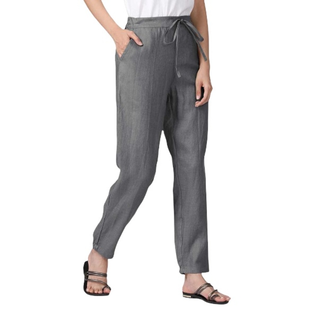 XXL EUC Grey 100% linen pants.